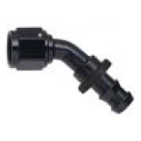 FRAGOLA Fragola 204512-BL 45 deg -12 AN Race Hose End 8000 Push-Lite; Black FRG204512-BL